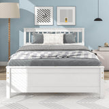 Full Bed with Headboard and Footboard for Kids, Teens, Adults,with a Nightstand ,White