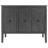 Storage Cabinet Wooden Cabinet with Adjustable Shelf, Antique Gray