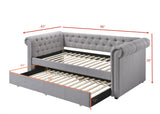 Justice Daybed & Trundle (Twin Size), Smoke Gray Fabric