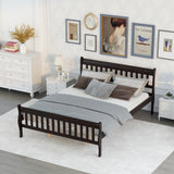 Sleigh Queen Size Wood Platform Bed  for Espresso color