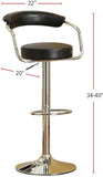 Contemporary Style Black Bar Stool Counter Height Chairs Set of 2 Adjustable Swivel Kitchen Island Stools