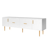 U-Can Modern TV Stand with 5 Champagne Legs - Durable, Stylish and Spacious，TVS Up to 75''