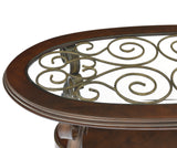 Coffee Table with Glass Table Top and Powder Coat Finish Metal Legs