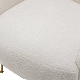 Orisfur. Modern Comfy Leisure Accent Chair, Teddy Short  Plush Particle Velvet Armchair with Ottoman for Living Room
