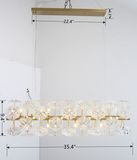 Modern American cylindrical crystal chandelier-18 bulbs