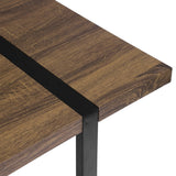 Industrial Rectangular Dining Table, Walnut & Black