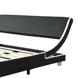 Queen Faux Leather Upholstered Platform Bed Frame, Curve Design