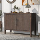 U-Style Storage Cabinet Sideboard Wooden Cabinet with 2 Metal handles and 2 Doors for Hallway, Entryway, Living Room, Bedroom