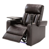 Orisfur. Power Motion Recliner with USB Charging Port and Hidden Arm Storage, Home Theater Seating with 2 Convenient Cup Holders Design ,360° Swivel Tray Table,and Cell Phone Stand
