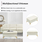 Cream Sectional Sofa with Ottoman