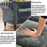 Grey Tufted L shaped Couch