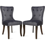 Victorian Dining Chair Button Tufted Armless Chair Upholstered Accent Chair