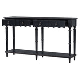 Country Console Table for Hallway Living Room Bedroom with 4 Front Facing Storage Drawers and 1 Shelf