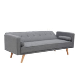Dark Grey Double Corner Folding Sofa Bed, Two Throw Pillows