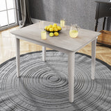Rustic Wood 5-Piece Kitchen Dining Table Set with 4 Upholstered Padded Chairs