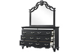 King 6 Pc Tufted Upholstery Bedroom set made with Wood in Black