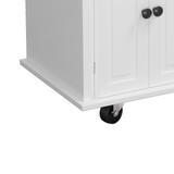 Kitchen Island Cart with Two Storage Cabinets