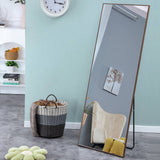 Brown Solid Wood Frame Full-length Mirror, Dressing Mirror, Bedroom Home Porch, Decorative Mirror, Clothing Store, Floor Mounted Large Mirror, Wall Mounted.65"*23"