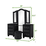 Queen 4 Piece Vanity Upholstered Bedroom Set