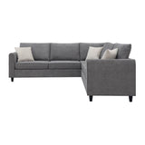 Modern Upholstered Living Room Sectional Sofa, L Shape Furniture Couch with 3 Pillows