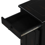 Nightstand, Classic Vintage Livingroom End Table Side Table with USB Ports and One Multifunctional Drawer with cup holders, Espresso