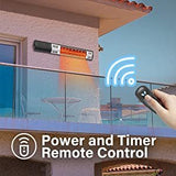 Simple Deluxe Wall Mounted Patio Outdoor Heater for Balcony, Courtyard with Remote Control