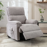 Power Lift Chair with Massage and Heating Function Soft Fabric Upholstery Recliner for Living Room,Light Gray