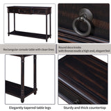 TREXM Console Table Sofa Table with Drawers for Entryway with Projecting Drawers and Long Shelf (Espresso)