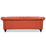 84.65" Rolled Arm Chesterfield 3 Seater Sofa