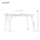 Double Tiered Grill Canopy, Outdoor BBQ Gazebo Tent with UV Protection, Beige