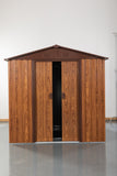 6ft x 6ft Outdoor Metal Storage Shed with Metal Floor Base