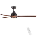 52 In.Intergrated LED Ceiling Fan Lighting with Solid Wood Blade