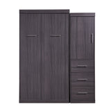 Twin Size Murphy Bed with Wardrobe and Drawers, Storage Bed