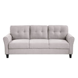 Modern Living Room Sofa Set Linen Upholstered Couch Furniture for Home or Office ,Light Grey,(1+2+3-Seat,Old Sku:SG000368AAA)