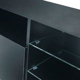 145 Modern 57" TV Stand Matte Body High Gloss Fronts with 16 Color LEDs