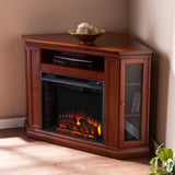 Claremont Convertible Media Electric Fireplace - Brown Maho