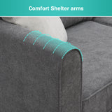 Modern Upholstered Living Room Sectional Sofa, L Shape Furniture Couch with 3 Pillows
