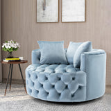 Coolmore Modern  Akili  swivel accent chair  barrel chair  for hotel living room / Modern  leisure chair  Light  blue