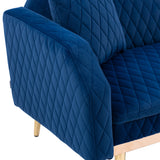 COOLMORE  Velvet  Sofa , Accent sofa .loveseat sofa with rose gold metal feet  and  Teal  Velvet