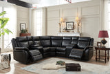Power reclining Sectional W/LED strip Black Color