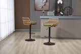 COOLMORE Swivel Bar Stools Set of 2 Adjustable Counter Height Chairs with Footrest for Kitchen, Dining Room 2PC/SET
