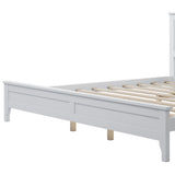 White Solid Wood 3 Pieces King Bedroom Sets (King Bed + end table +dresser)