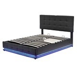 Queen 3 Piece Bedroom Set with LED Lights and Hydraulic Storage System