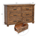 Rustic (Reclaimed Pallet) Solid Wood Farmhouse 6 Drawers Wider Dresser