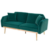 COOLMORE  Velvet  Sofa , Accent sofa .loveseat sofa with rose gold metal feet  and  Teal  Velvet