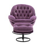 Accent chair  TV Chair  Living room Chair   with Ottoman-PURPLE
