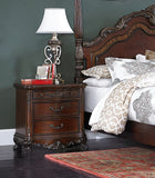 Elegant Nightstand with 3 Drawers Cherry Finish