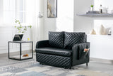 COOLMORE Convertible Sleeper Sofa Bed, Modern Velvet Loveseat Couch with Pull Out Bed, Small Love Seat Futon Sofa Bed with Headboard, 2 Pillows & Side Pockets for Living Room