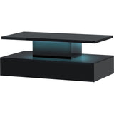 Coffee Table Cocktail Table Modern Industrial Design with LED lighting