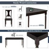 Classic Dining Set Wooden Table and 4 Chairs with Bench for Kitchen Dining Room